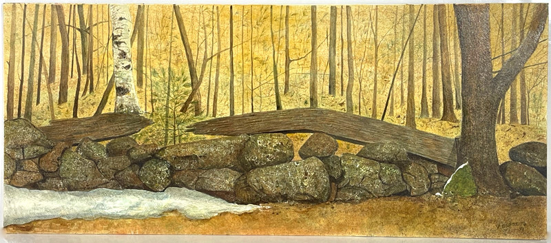 American Artist Vincent Esposito Signed Egg Tempera Painting On Rag Board c.1999