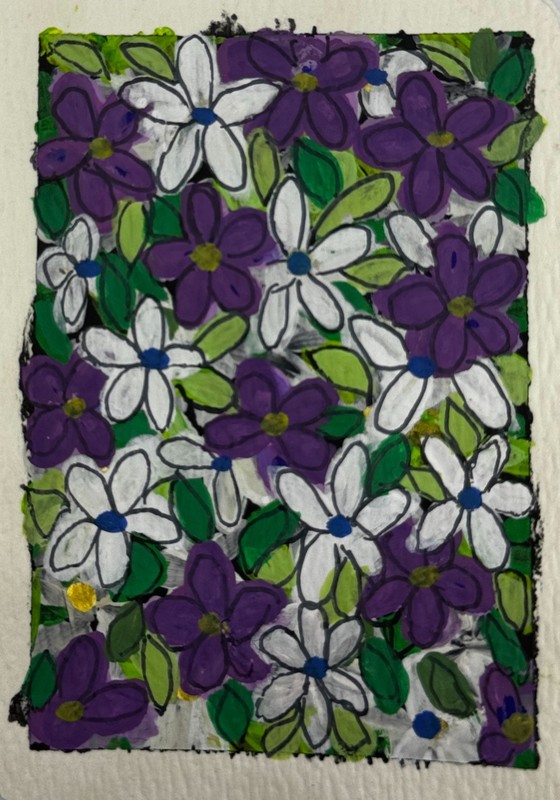 ACEO Original Art Card «Blooming» Pen and Watercolors 2.5″ x 3.5″
