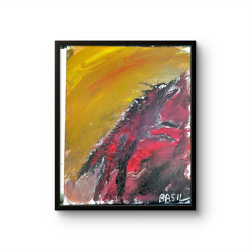 Black Wolf Unique Abstract Expressionism Wall Art Canvas Board 11x14 gallery