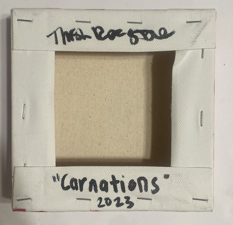Paint Marker on deep profile Canvas “Carnations”, 5x5 , Home Decor/Art gallery