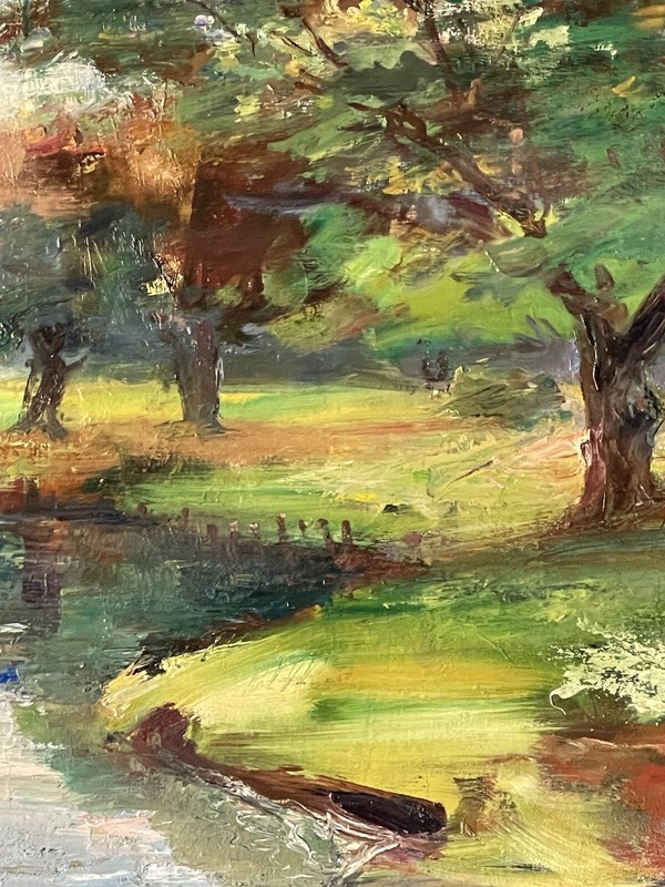 EJNAR HANSEN ANTIQUE MODERN ABSTRACT LANDSCAPE OIL PAINTING OLD CALIFORNIA 1930s gallery