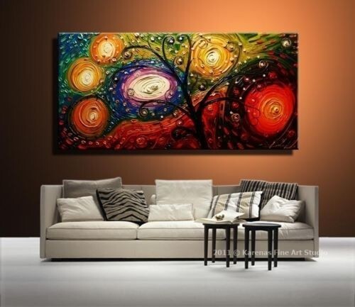 MQ-OP0442 100% Handmade Painted Abstract Tree Landscape Oil Painting Art Canvas gallery