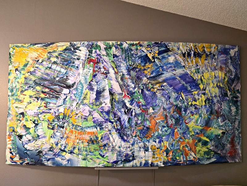 Large Abstract Expressionism Canvas Painting Wall Art, Unframed Single Piece.