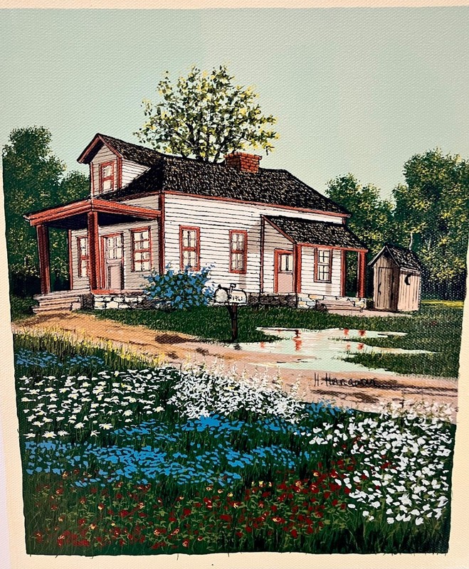 H Hargrove Farmhouse Outhouse Creeping Phlox Front Back Porch Dirt Country Road