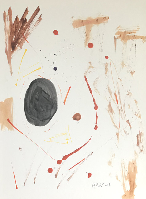 Abstract 22, Original Acrylic Painting on Mat Board, Signed, 12×16, Art
