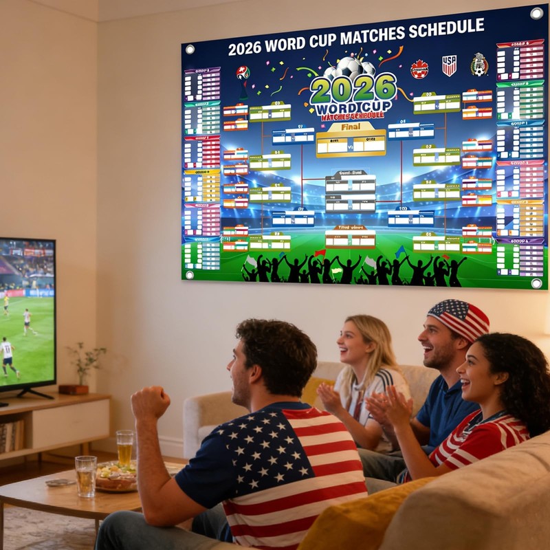 Wikadada 2026 World Cup Wall Chart Poster 2026 Schedule Calendar-A gallery