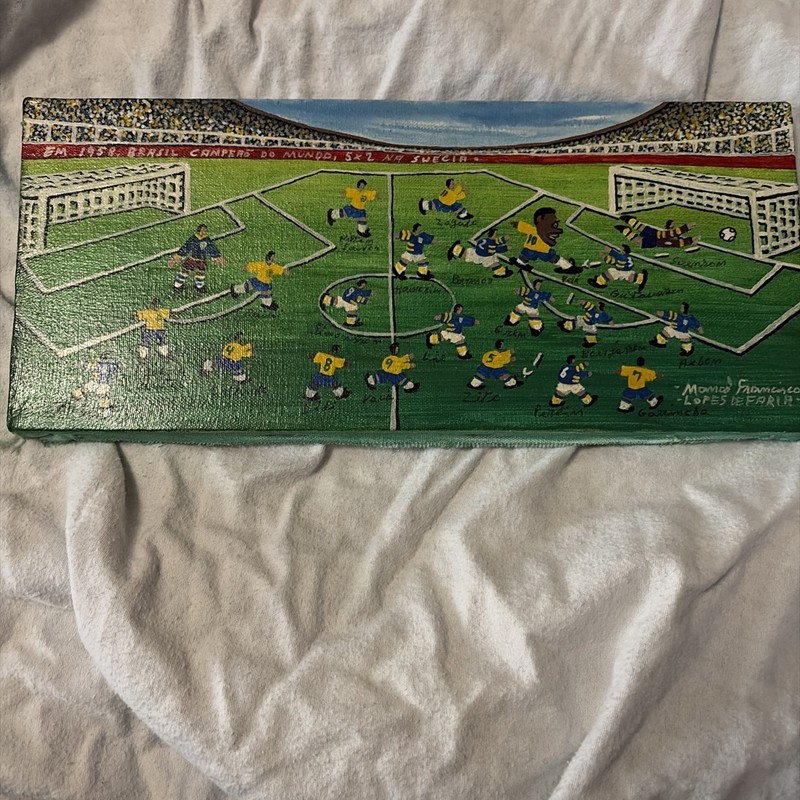 Brazilian World cup championship team hand painted Lopes DeFaria signed
