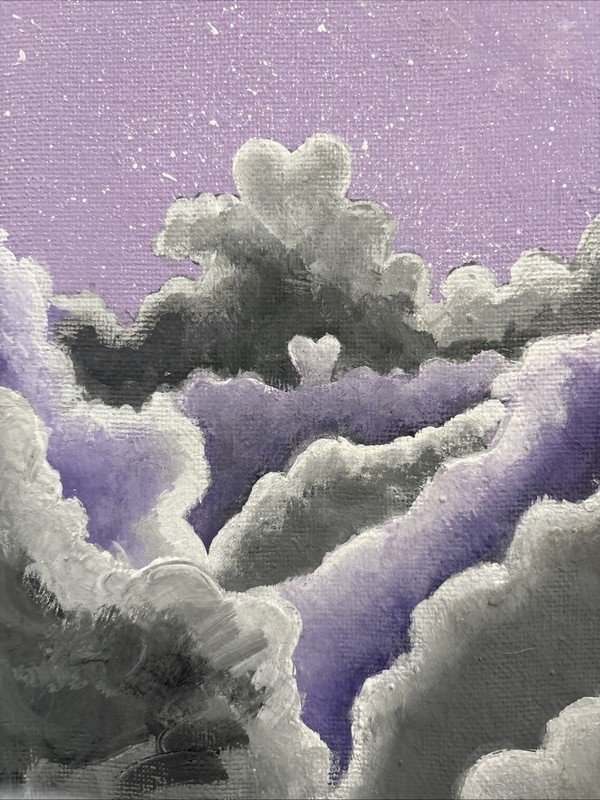 Absolutely Stunning One Of A Kind Mystical Purple Acrylic Painting By Rosie Pham gallery