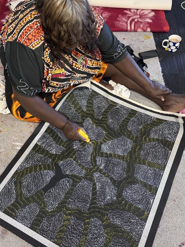 Patricia Kamara 💕💕Aboriginal Art 83cm X 69cm COA Supplied. PK7M-1 gallery