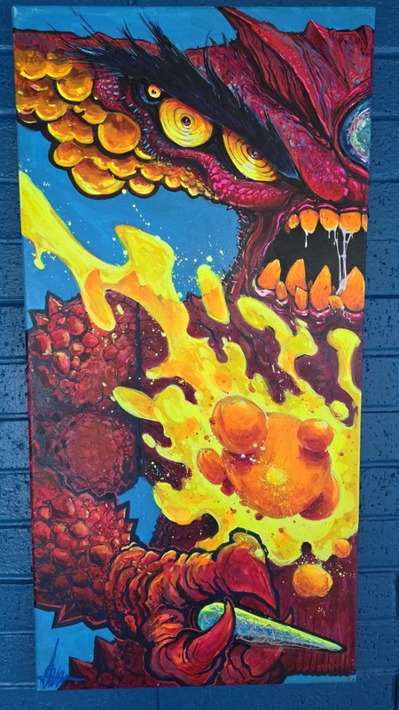 Fire Warrior Monster original painting