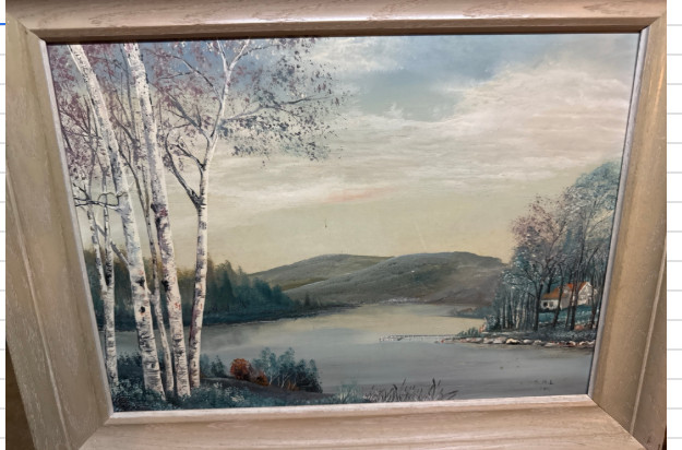 Vintage 1971 Signed Framed Landscape Oil Painting