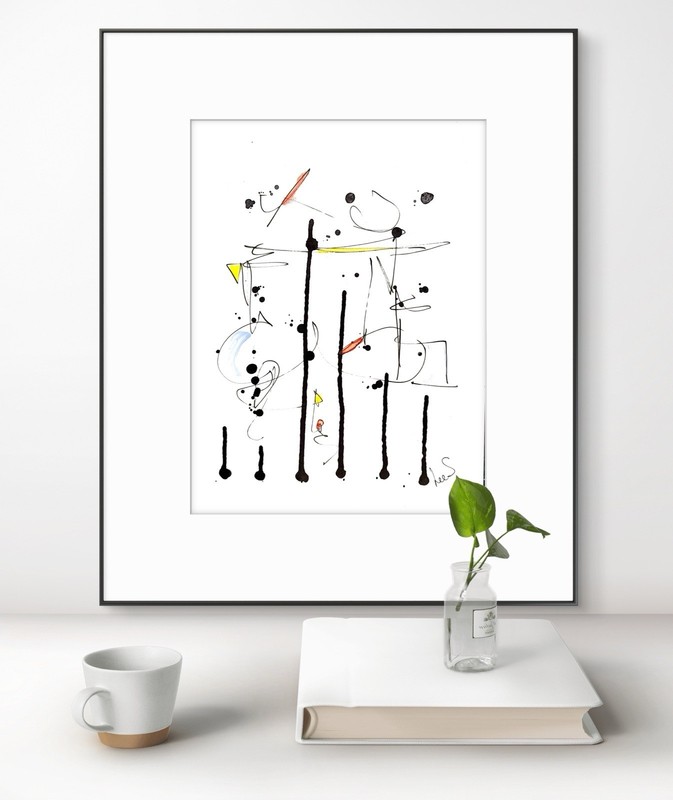 Original Abstract Expressionism 9X12 Paper Colorful Minimalist Handmade Signed 8 gallery