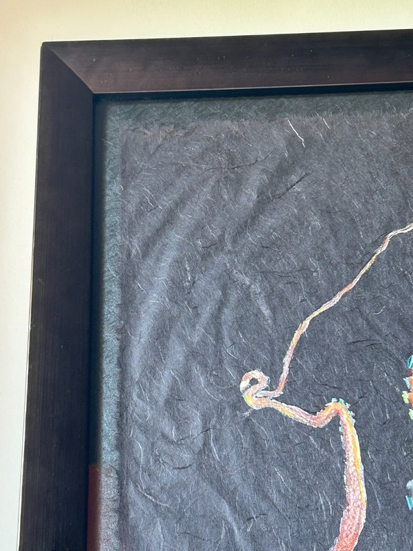 LARGE Original Hawaiian Fine Art by Carrie Lee Brady Octopus Gyotaku Mixed Media gallery