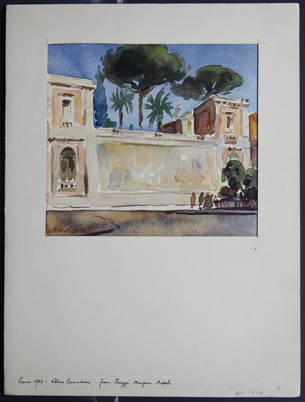 Original Watercolor – Aldo Brandi from Plazza Magna Napoli Rome by H G J EPH658