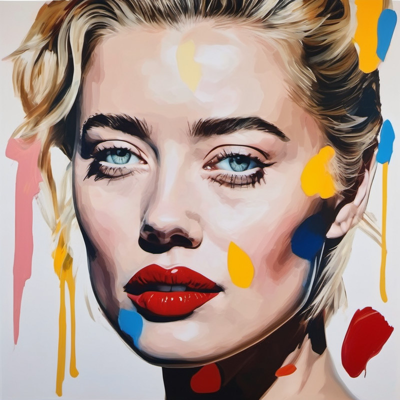 Tribute to Amber Heard Street Art Photography 112 80x80cm Canvas Pictures Pop Art
