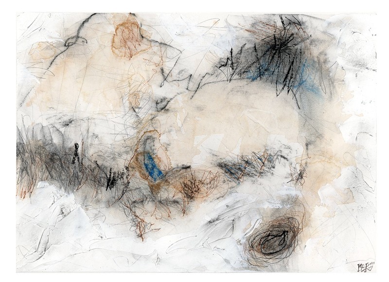 “Boots On The Ground” – Original Abstract Work on Paper by rek (9 × 12, 2026)