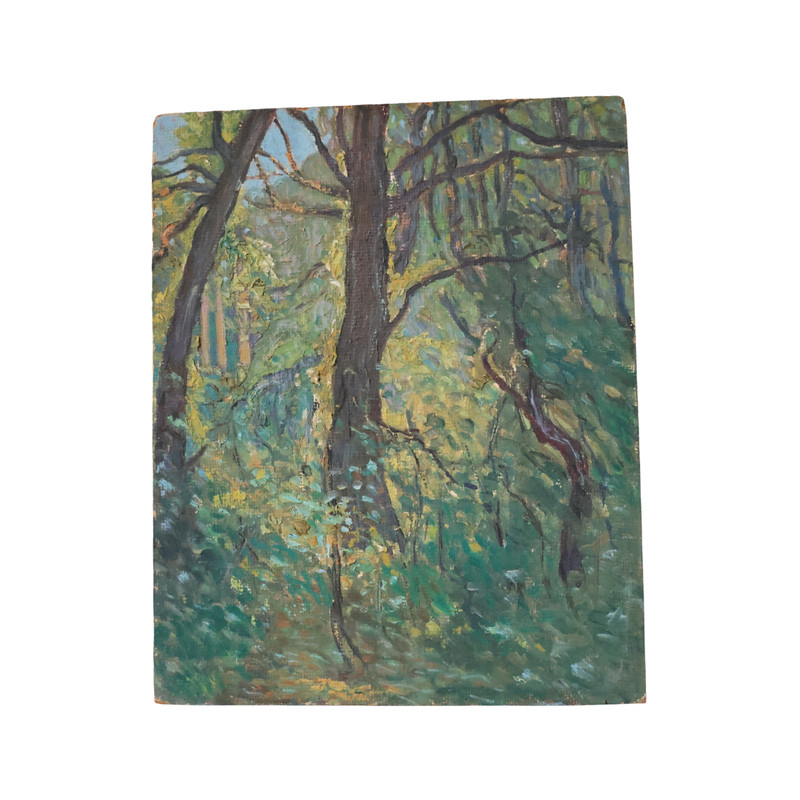Mid-20th Century French Shades of Green Painting