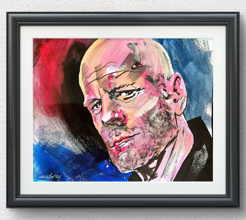 Original Colorful 11×14 Acrylic Caricature Expressionist Signed Home Decor P175
