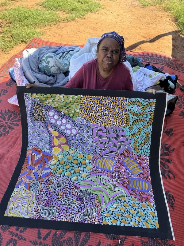 Karen Bird Ngale 💕💕Aboriginal Art 94cm X 92cm COA Supplied. KB27MD gallery
