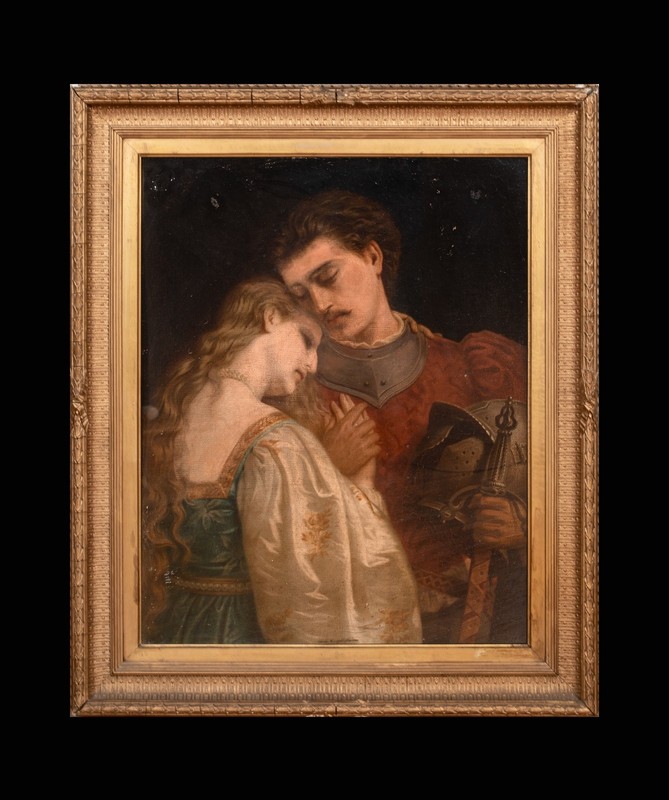 Large 19th Century English Pre-Raphaelite Romeo & Juliet - LUCY MADOX BROWN gallery