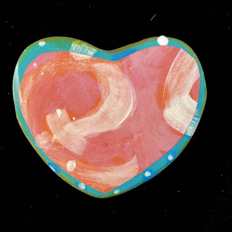 Painting Love Glow OOAK Pink Whimsical heart Wall Collage Art Decor Valentine