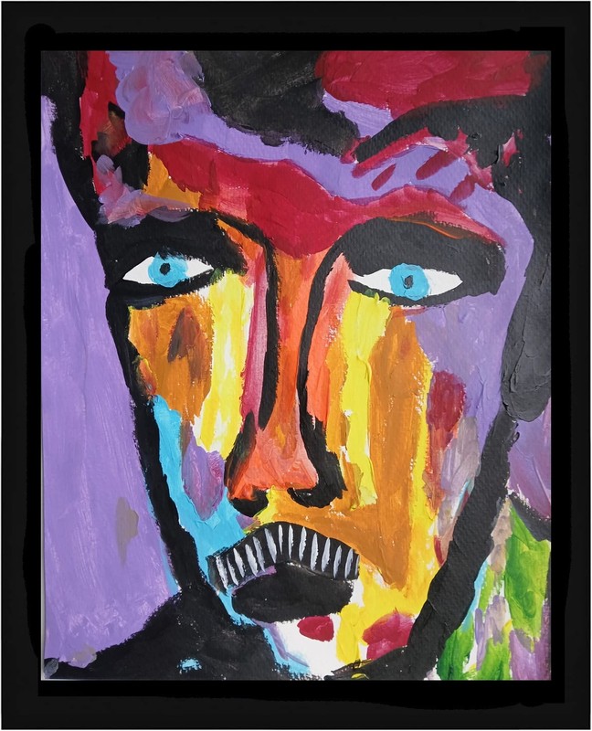 Abstract/Expressionism 11×14 Cubic Great Smile Signed Modern Street Art Painting