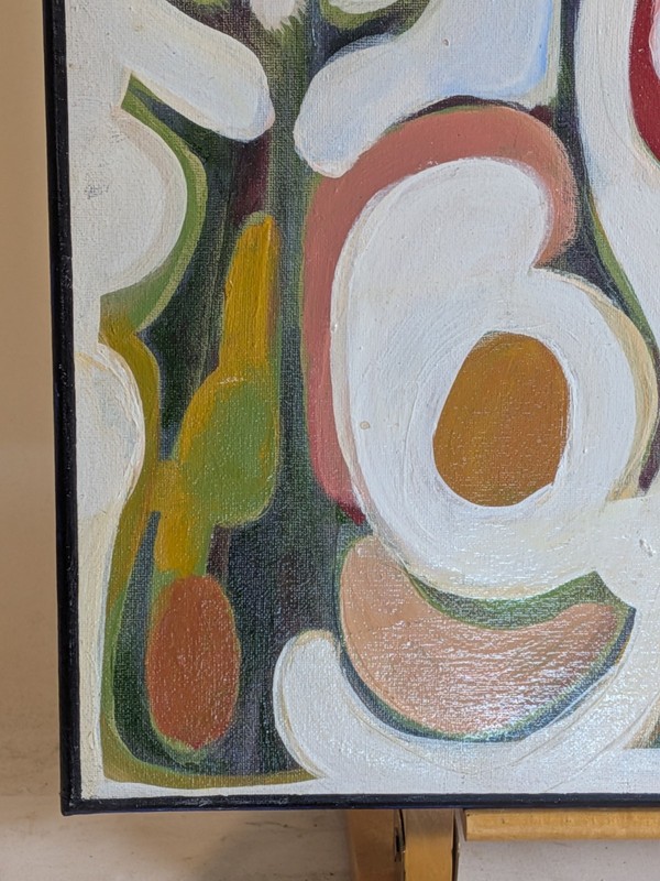 Vintage Modernist Biomorphic Painting Abstract Expressionism Hartford CT Folk gallery
