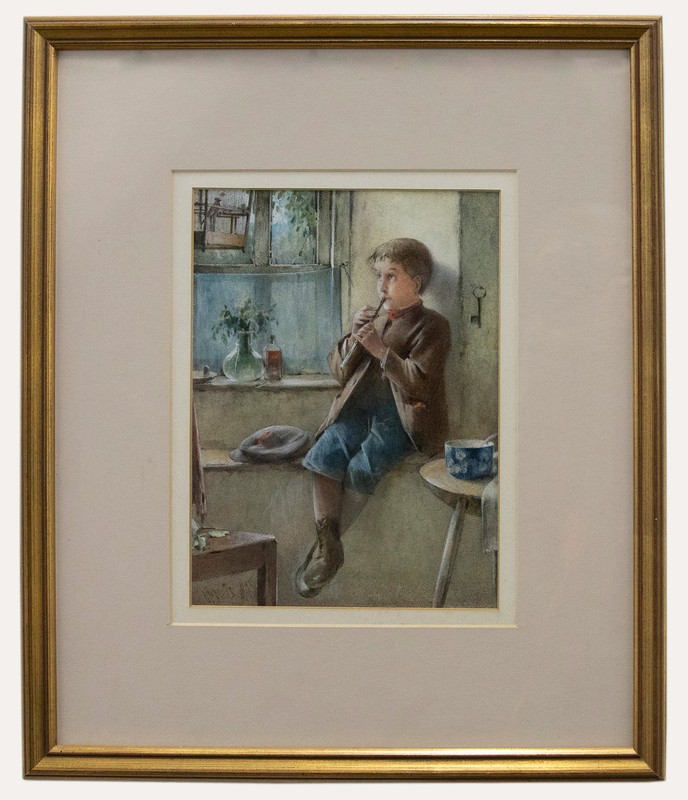 Henry Benjamin Roberts RBA (1832-1915) – Framed Watercolour, The Duet