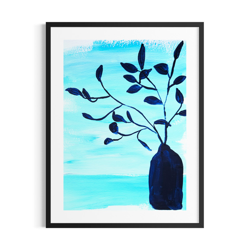Vibrant Abstract Expressionism Floral Painting 9×12 Silhouette