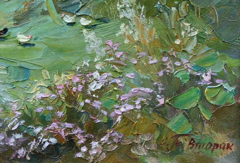Original Ukrainian Impressionist Landscape Oil Painting - Landscape with House gallery