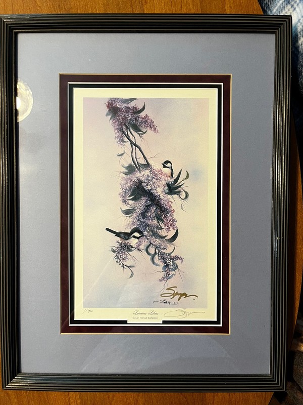Susan Renae Sampson Luscious Lilacs Signed Numbered Print 1/900 Triple Matted