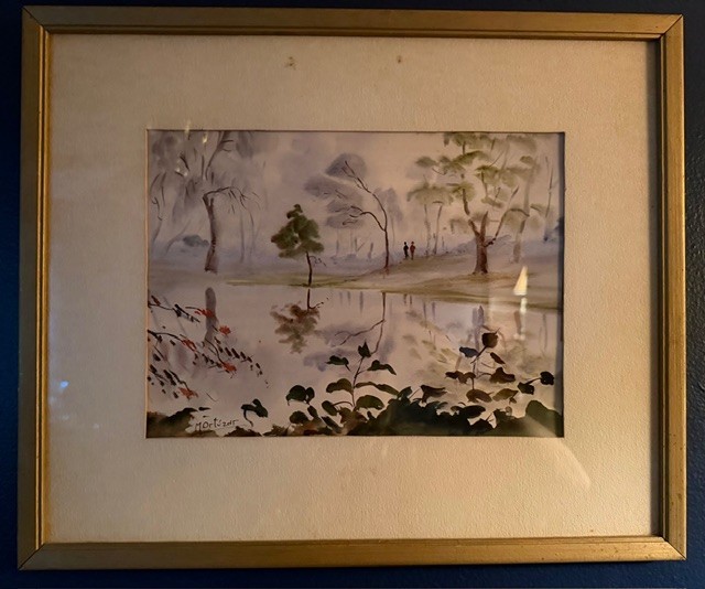 Mariano Ortuzar Watercolor on Paper Matted & Framed «18×15»