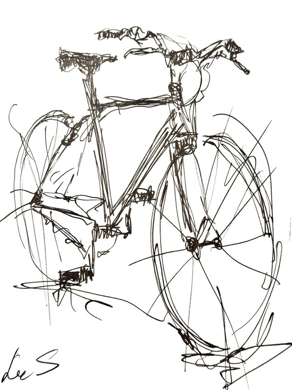 Original Abstract Expressive 9X12 Bicycle Paper Ink Gestural Handmade Signed 13 gallery