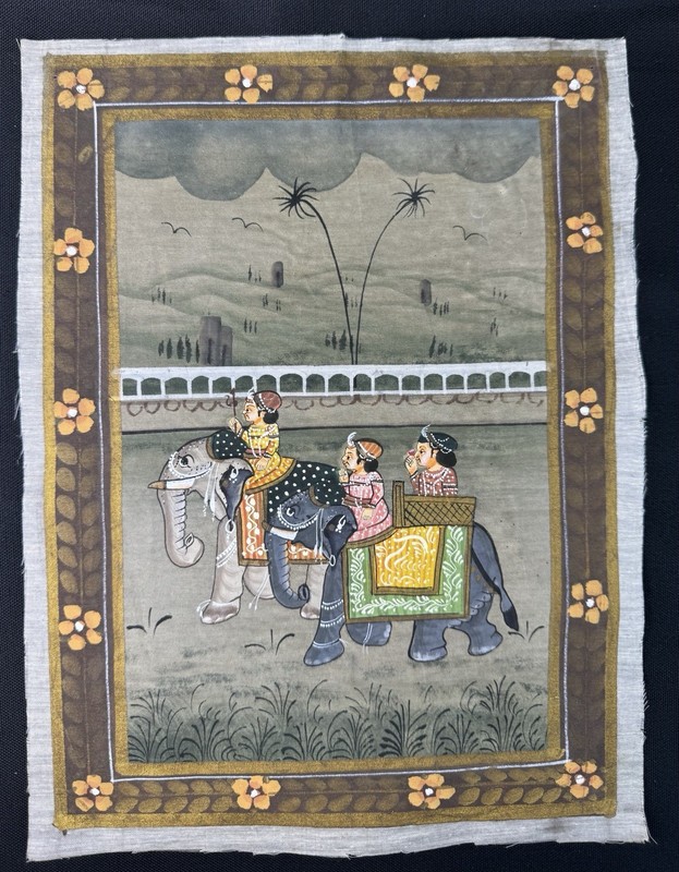 Indian Minature Pairing From Rajasthan Royal Procession 9” X 12”
