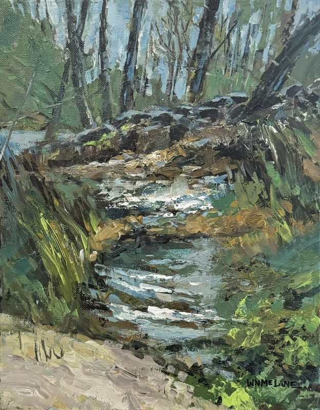 Early Spring / Stonewalls. Acrylic on Canvasboard 11″x 14.» Bill McLane Original