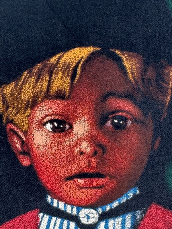 MARTINUS SIGNED VINTAGE PORTRAIT PAINTING ON VELVET DUTCH GERMAN SWISS BOY CHILD gallery