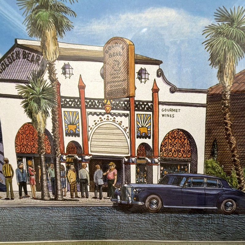 Hand-colored lithograph 'Golden Bear’ Huntington Beach by George Rosu 172/750 LE gallery