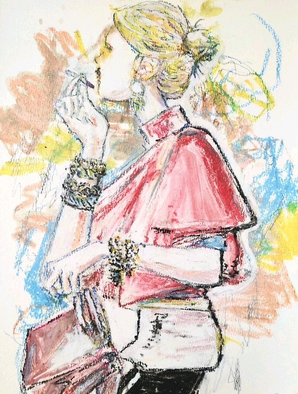 9 inch x 12 inch – Fashion/Figure Drawing – NO FRAME by A. Avila
