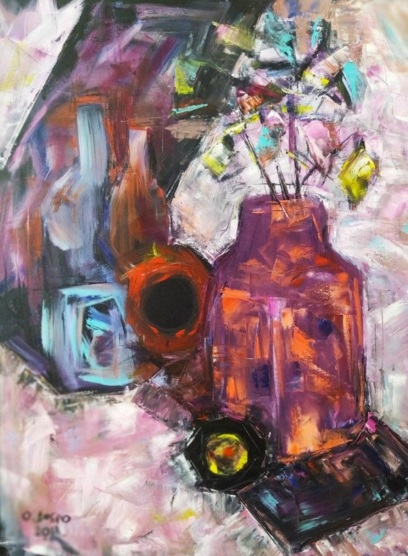 art 564 OD original painting oil on canvas Still life 80×60 cm realizm modern
