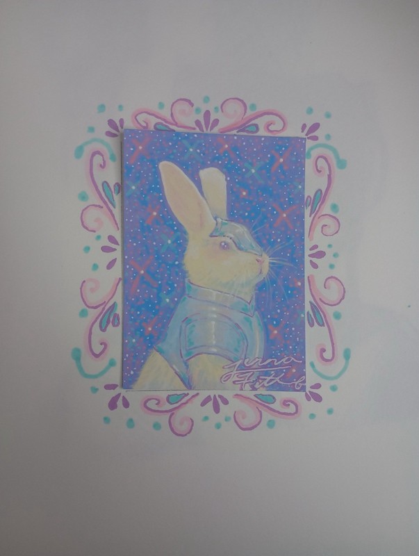ACEO original painting 2.5 x 3.5 medieval animal fantasy by SilentPetal Studio