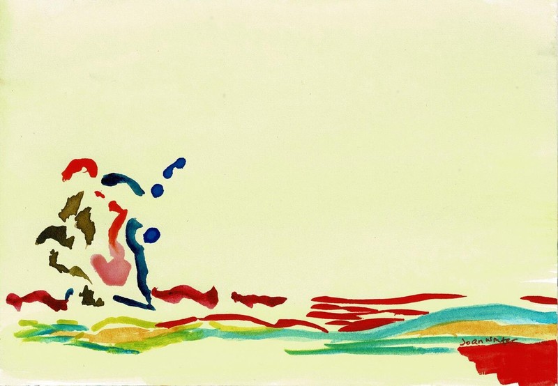 Art Free Shipping-Original Painting spiritual «Excited Energy» 5×7″watercolor-JW
