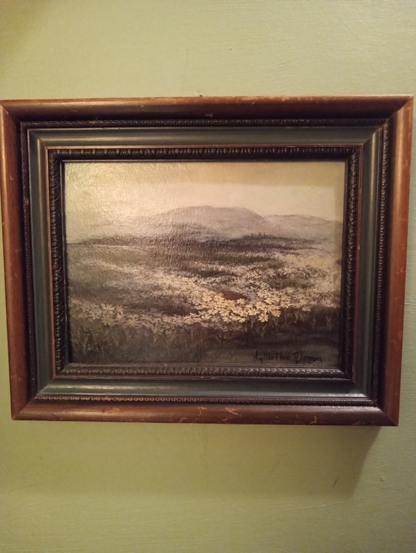 Beautiful Original Oil Painting Of Daisy's With Mountains By Phyllis Noe Pflomm gallery