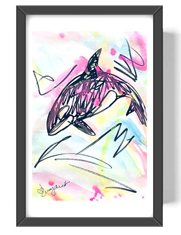 Guajardo Original Art: Orca Dream 9X6 Paper Signed Interior Art