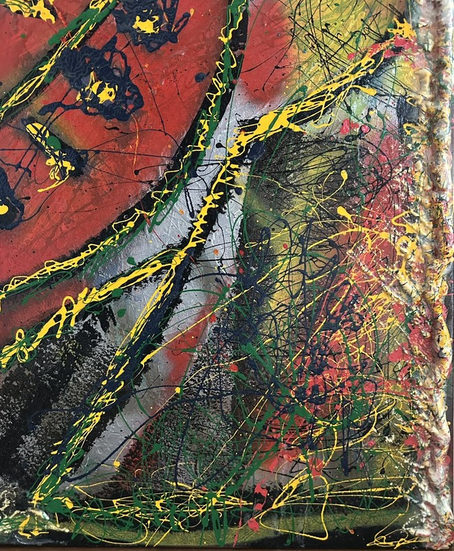 Abstract Painting Italian Artist Signed Titled On Verso Acrylic & Foam On Canvas gallery