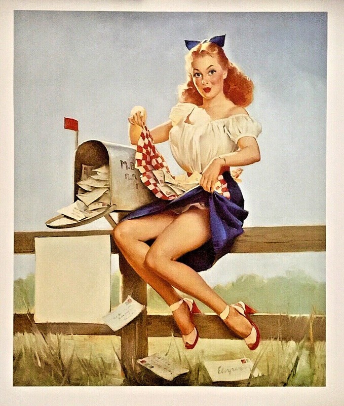 GETTING POSTED GIL ELVREN Canvas FAN MAIL pinup panties Country pin-up UpSKIRT