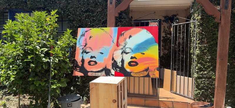 STEVE KAUFMAN «DOUBLE MARILYN» | UNIQUE PAINTED CANVAS | LARGE 32X50″