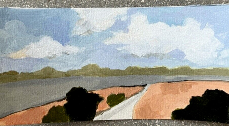 Acrylic Landscape Painting on Paper Collect Original Fine Art Small Works