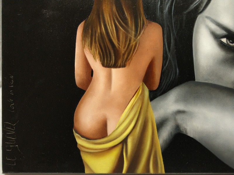 FREDERIC LE GUEVEL SIGNED ORIGINAL POP ART CANVAS OIL PAINTING NUDE EROTIC WOMEN gallery