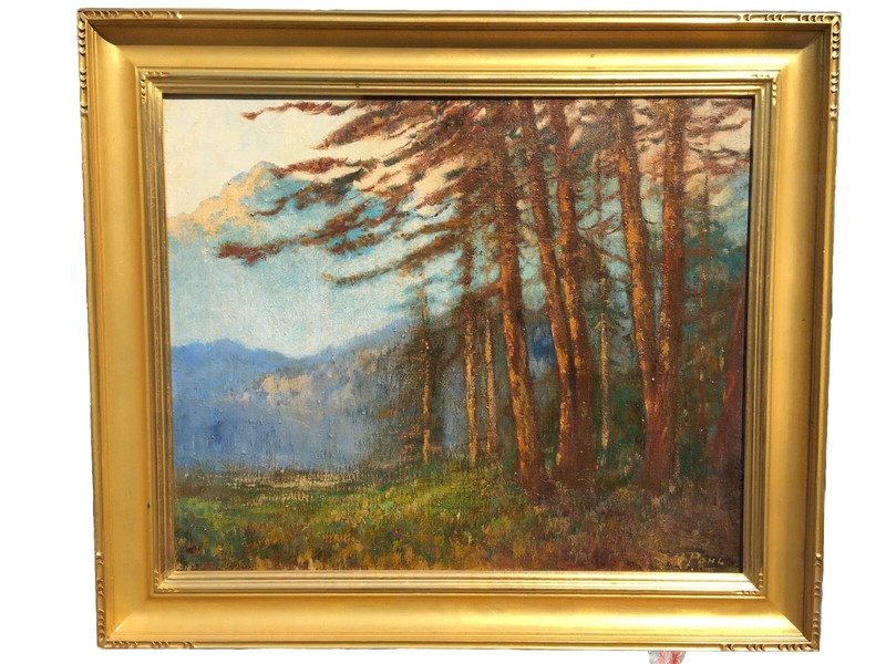 E. H. Pohl, San Diego, Ca. artist landscape oil Painting Titled "Mountain Lake" gallery