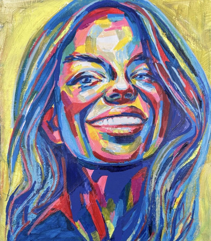 ORIGINAL Portrait Picture Painting Woman Abstract Painting Modern HAND PAINTED A4